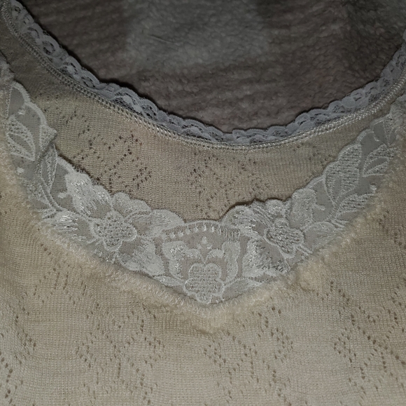 5 for $20 Y2K Style Pastel Yellow Floral Knit Tank Top with Ribbed and Lace Trim - Picture 12 of 16